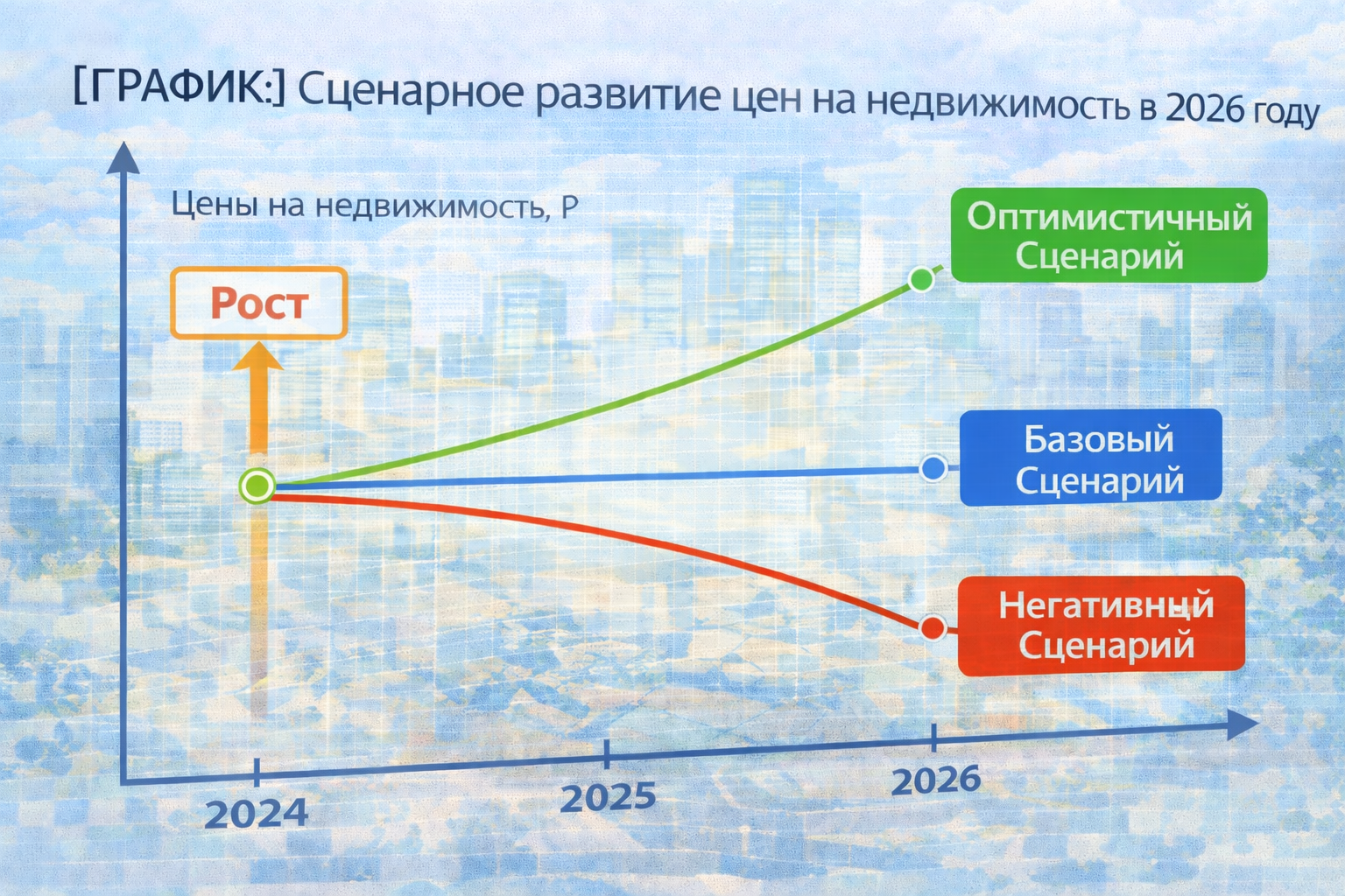 ГРАФИК Сценарное развитие цен на недвижимость в 2026 году ГРАФИК Сценарное развитие цен на недвижимость в 2026 году