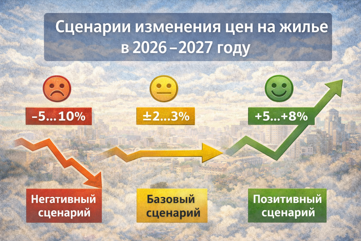 Сценарии изменения цен на жильё в 2026–2027 году
