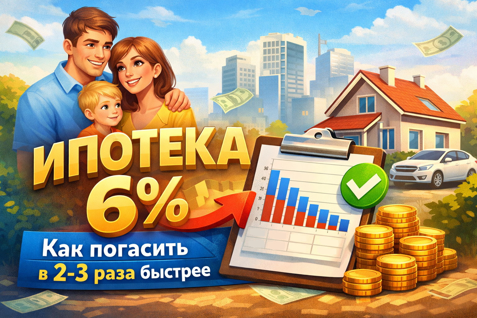 Как закрыть семейную ипотеку под 6 процентов в 2–3 раза быстрее и сократить переплату