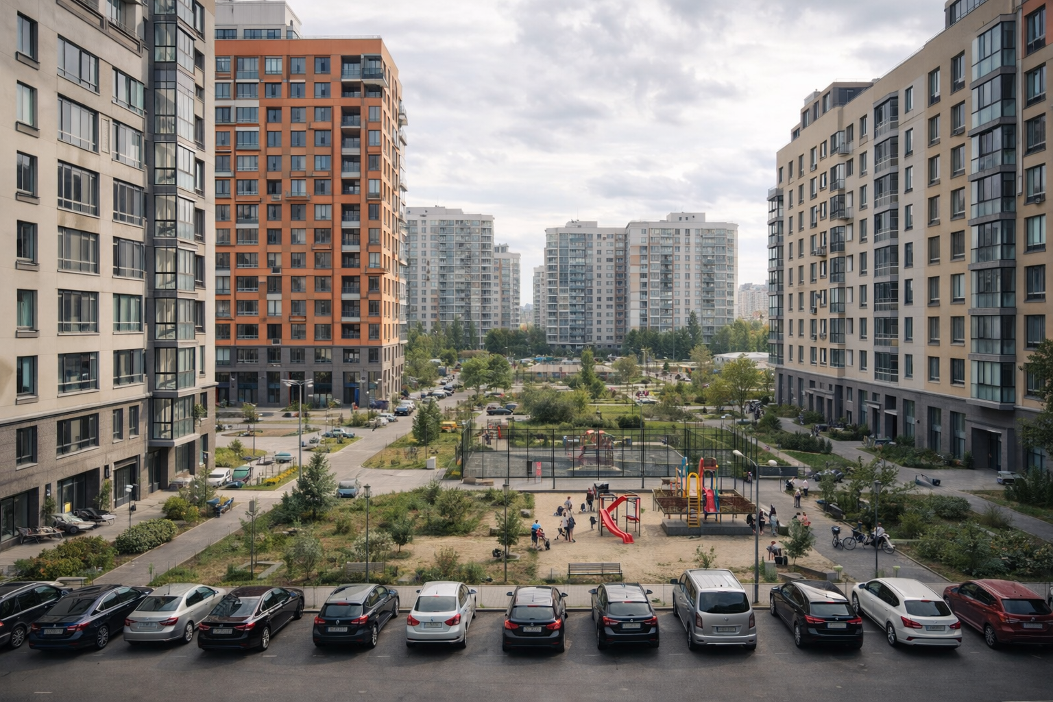 Реальная инфраструктура жилого комплекса после заселения