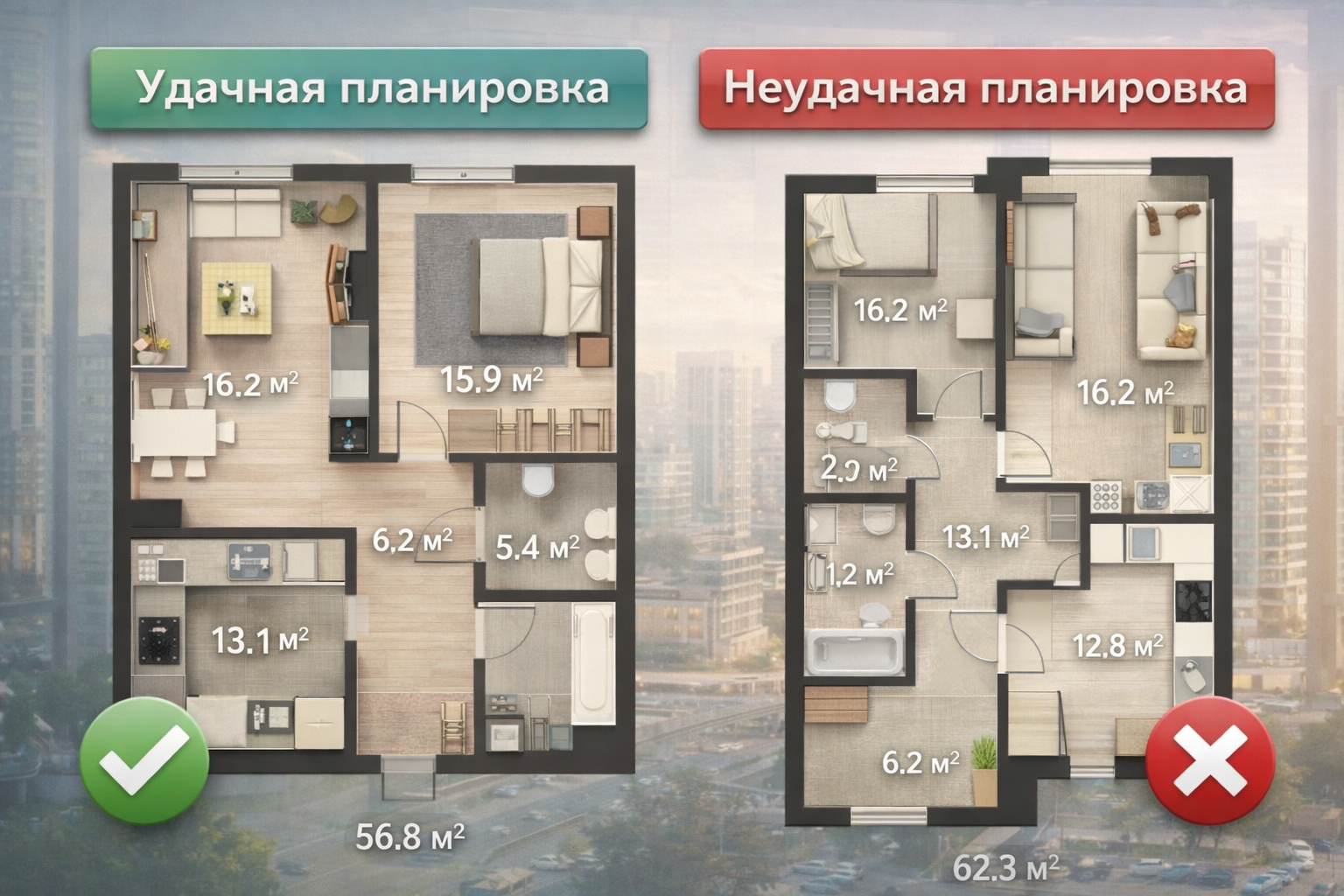 Неудачная планировка квартиры в новостройке