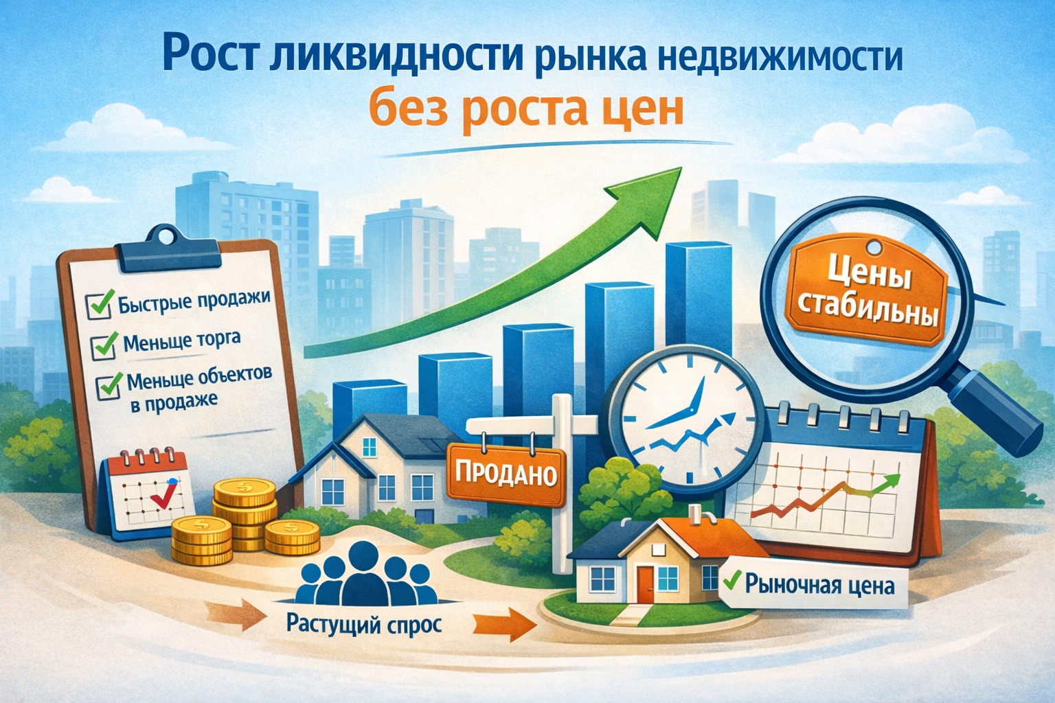 Рост ликвидности рынка недвижимости без увеличения цен