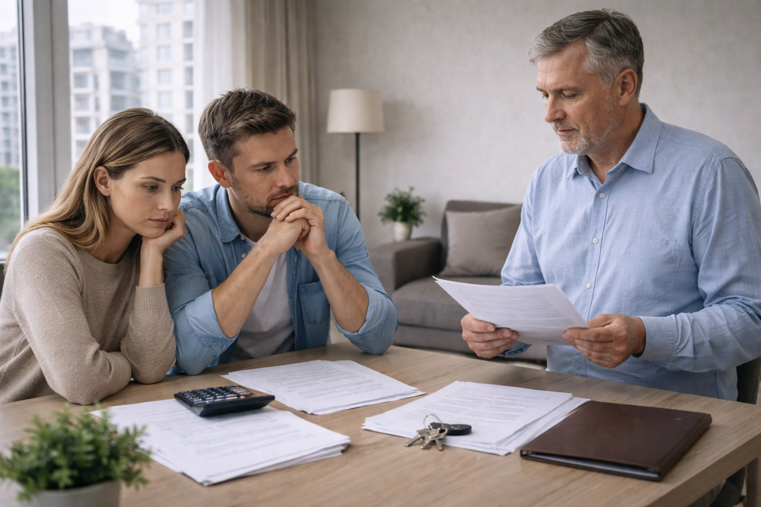 Семья на приеме у юриста.