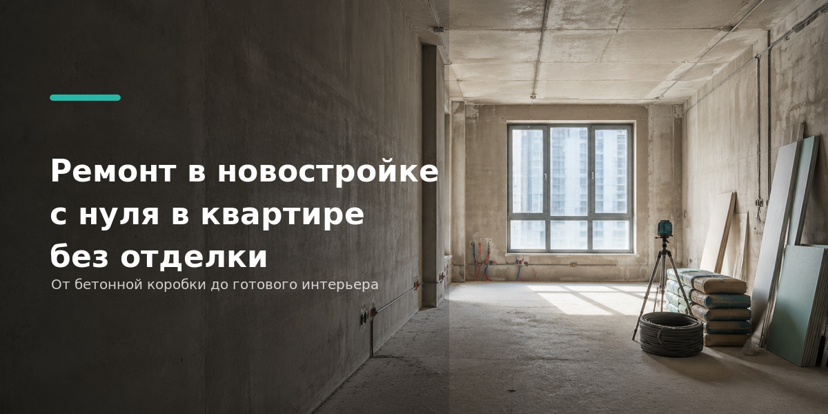 Ремонт в новостройке с нуля в квартире без отделки