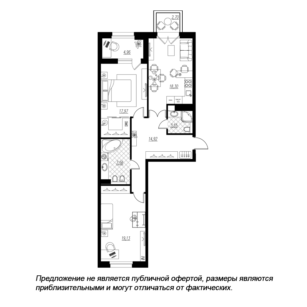 Купить Жилую Квартиру Петровская коса, дом 6, корпус 1, строение 1,  квартира 148, Площадь: 85.5 кв. м в Санкт-Петербург г