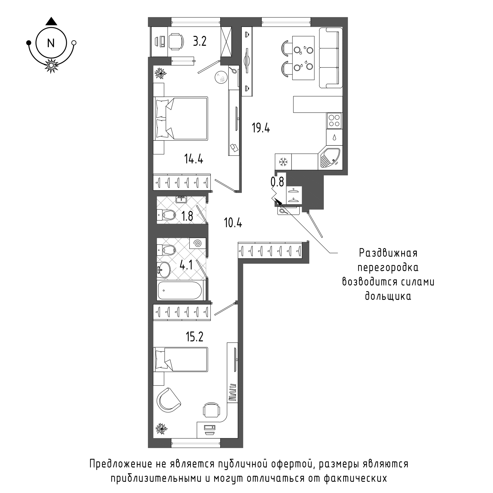 Купить Жилую Квартиру Измайловский б-р, дом 7/1, квартира 968, Площадь:  67.4 кв. м в Санкт-Петербург г