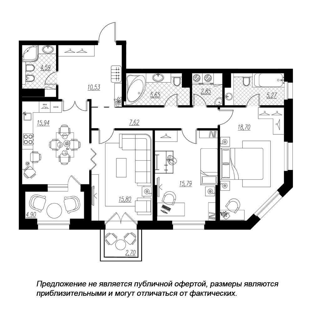 Купить Жилую Квартиру Петровская коса, дом 6, корпус 1, строение 1,  квартира 216, Площадь: 107.4 кв. м в Санкт-Петербург г