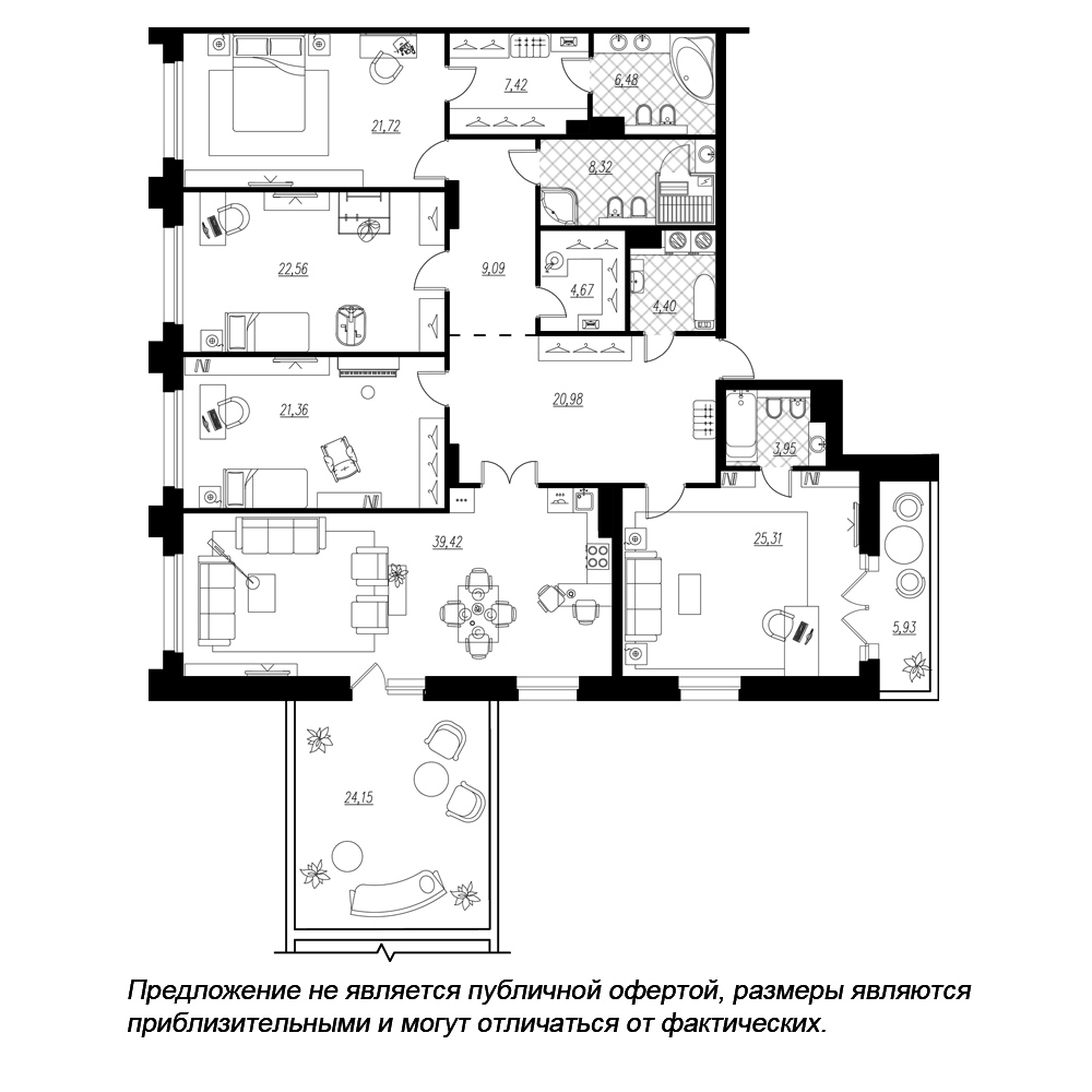 Купить Жилую Квартиру Петровская коса, дом 6, корпус 1, строение 1,  Площадь: 227.6 кв. м в Санкт-Петербург г