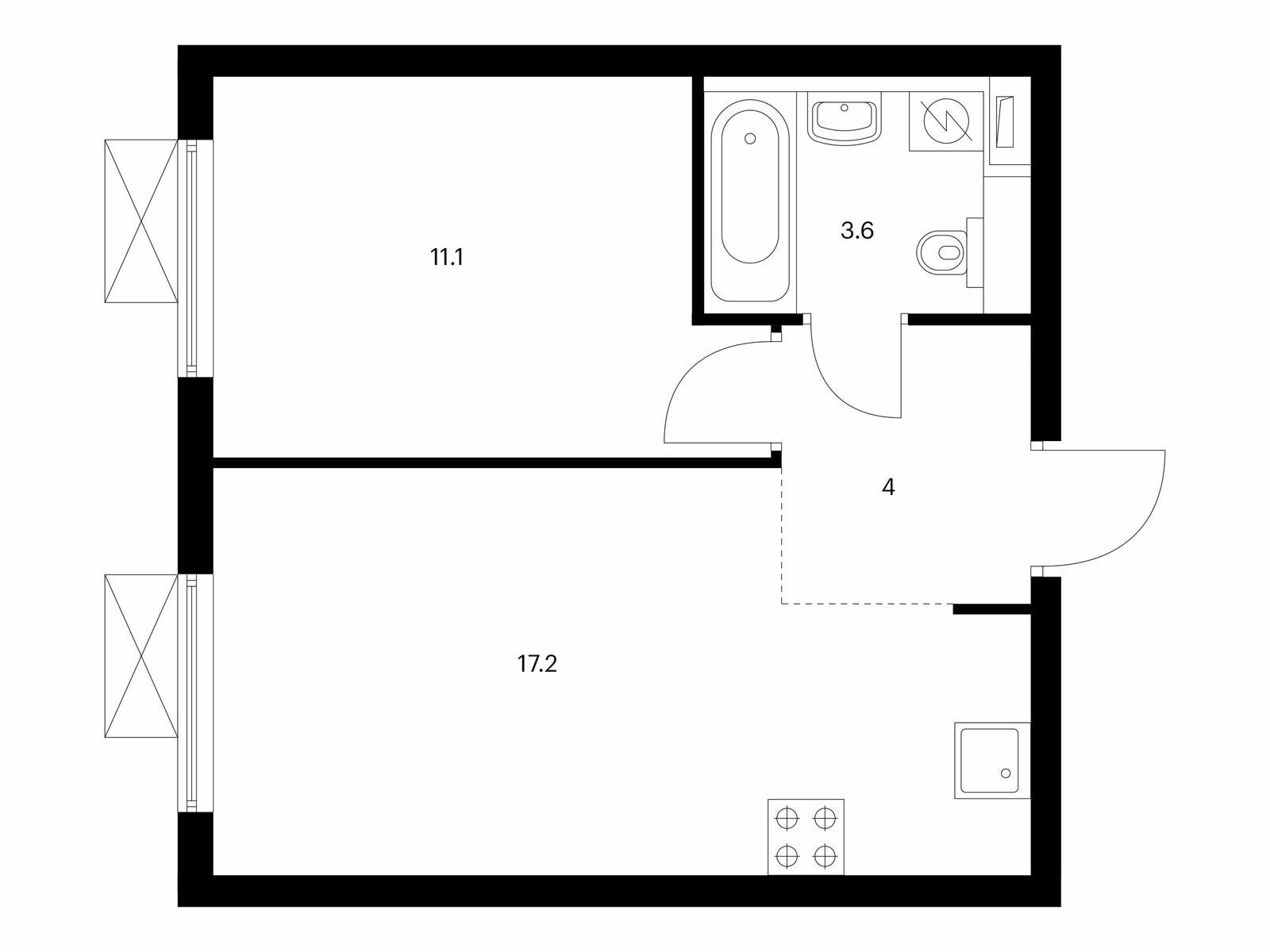 Купить Жилую Квартиру , корпус 42, Площадь: 35.9 кв. м в Московская обл,  Видное г, Боброво рп