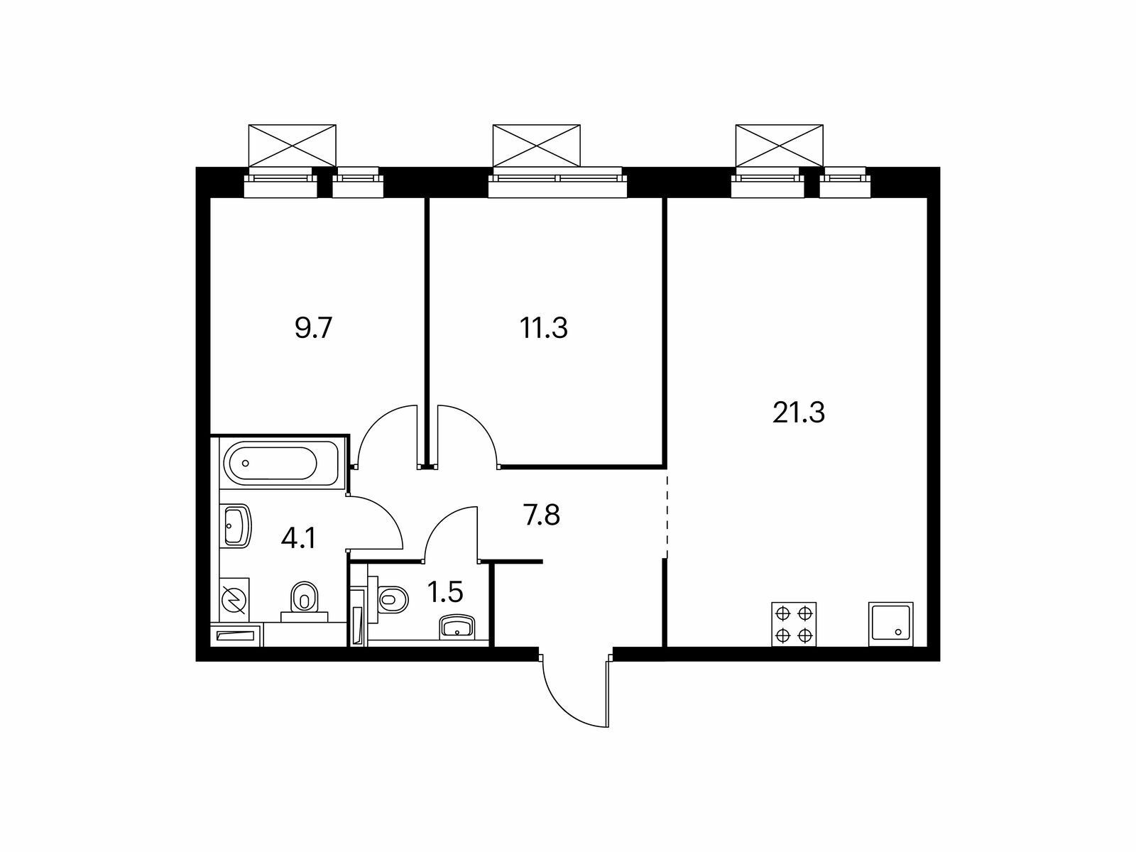 Купить Жилую Квартиру Яничкин проезд, дом -, корпус 19.1, Площадь: 55.70  кв. м в Московская обл, Котельники г