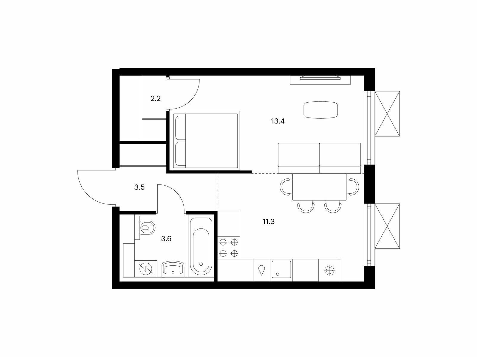 Купить Жилую Квартиру , дом 25, корпус 4/3, Площадь: 34 кв. м в Москва г,  Филимонковское п, Середнево д