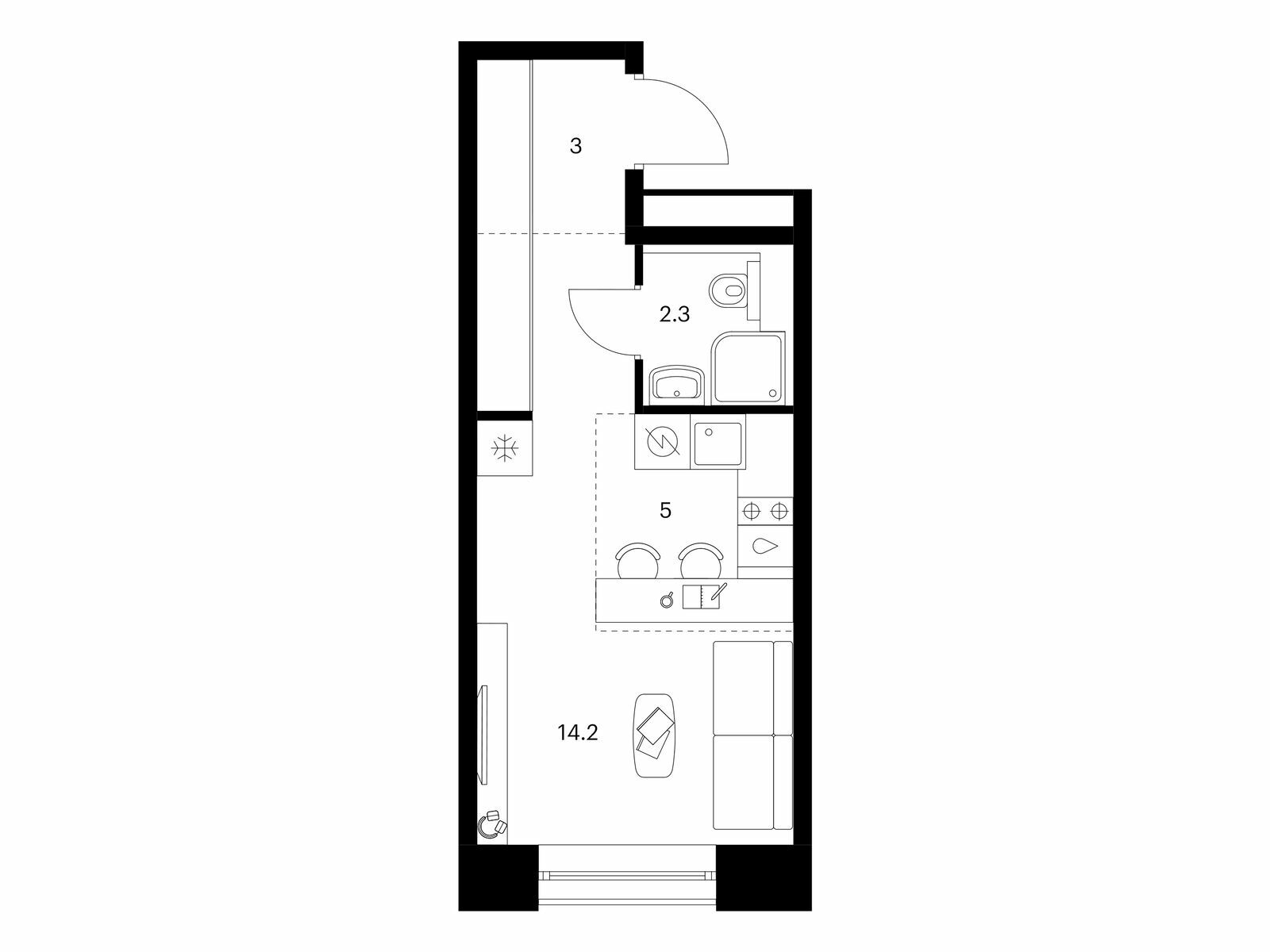 Купить Жилую Квартиру Ижорская ул, дом 6с5 корп. 2.3, Площадь: 24.5 кв. м в  Москва г