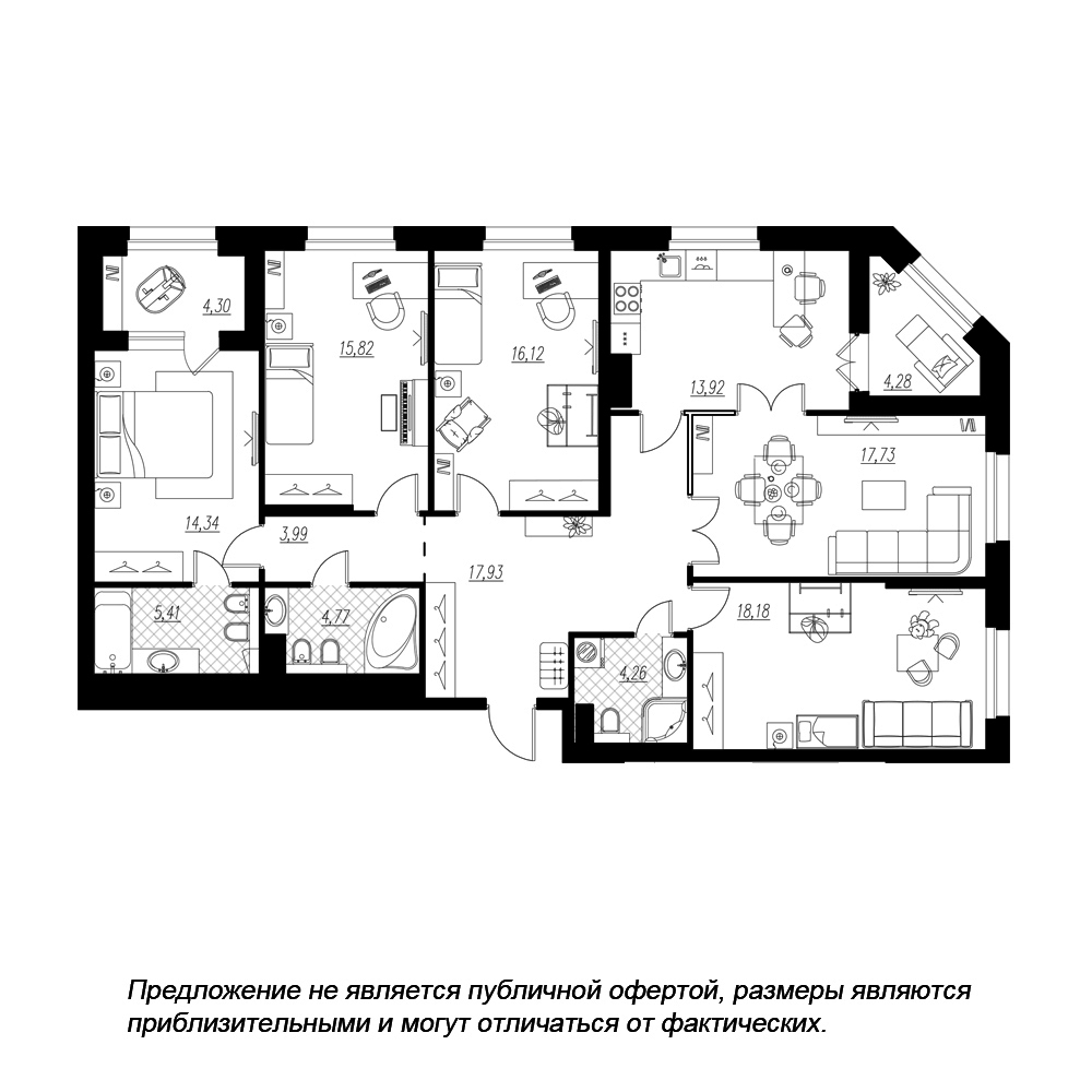 Купить Жилую Квартиру Петровская коса, дом 6, корпус 1, строение 1,  квартира 166, Площадь: 138 кв. м в Санкт-Петербург г