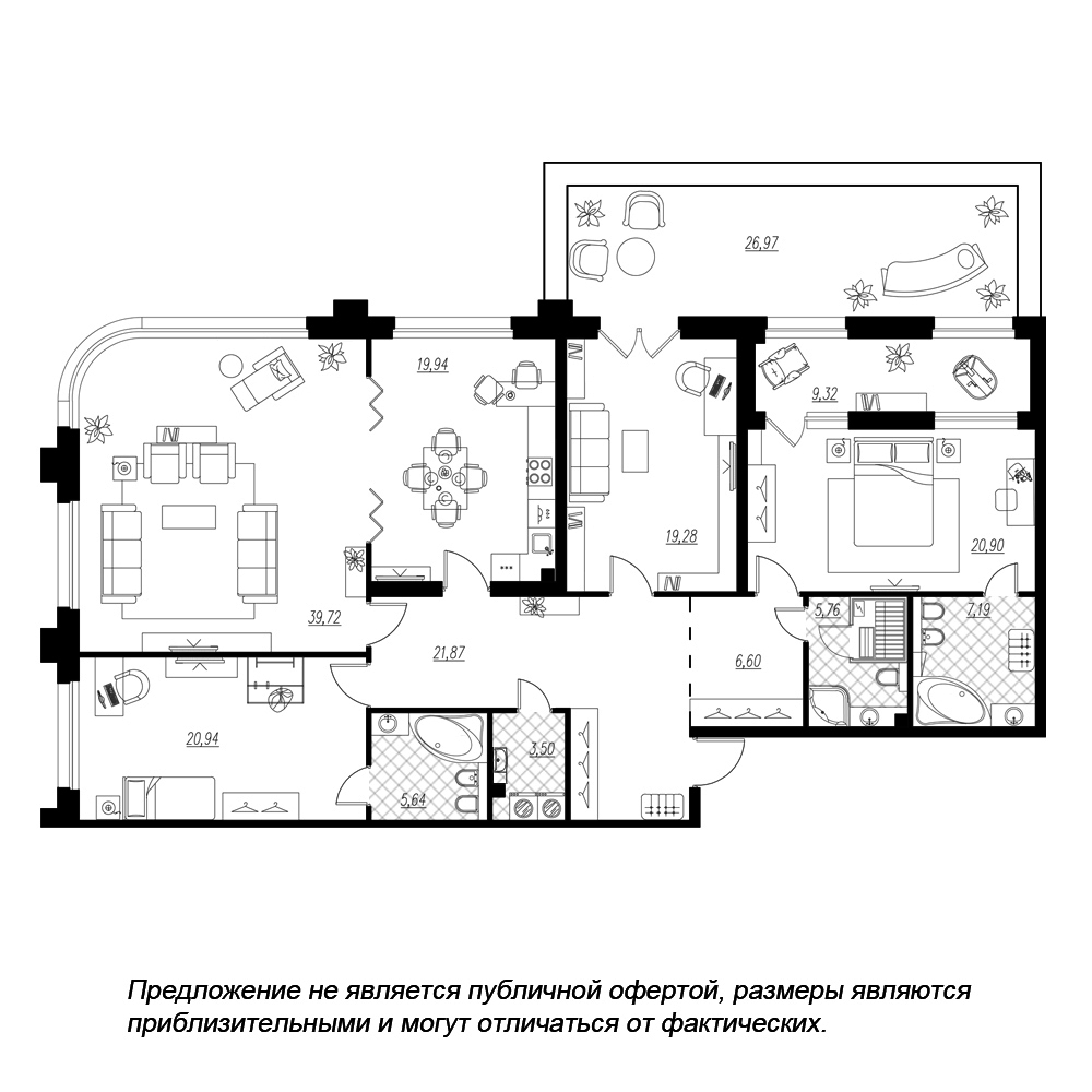 Купить Жилую Квартиру Петровская коса, дом 6, корпус 1, строение 1,  квартира 293, Площадь: 190 кв. м в Санкт-Петербург г