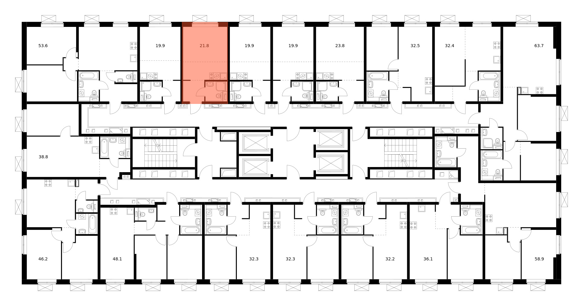 Купить Жилую Квартиру Николая Химушина ул, дом 2/7б, корпус 1.4, Площадь:  21.80 кв. м в Москва г