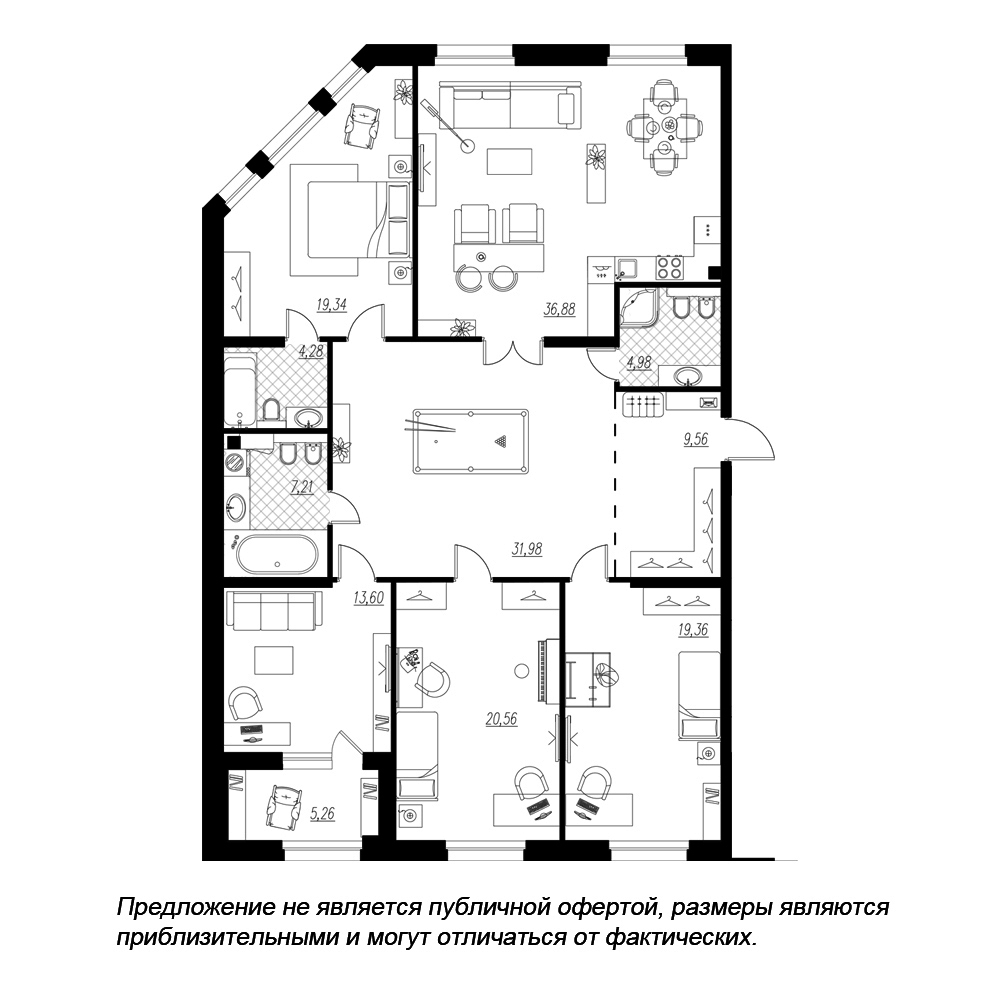 Купить Жилую Квартиру Петровская коса, дом 6, корпус 1, строение 1,  Площадь: 172.6 кв. м в Санкт-Петербург г