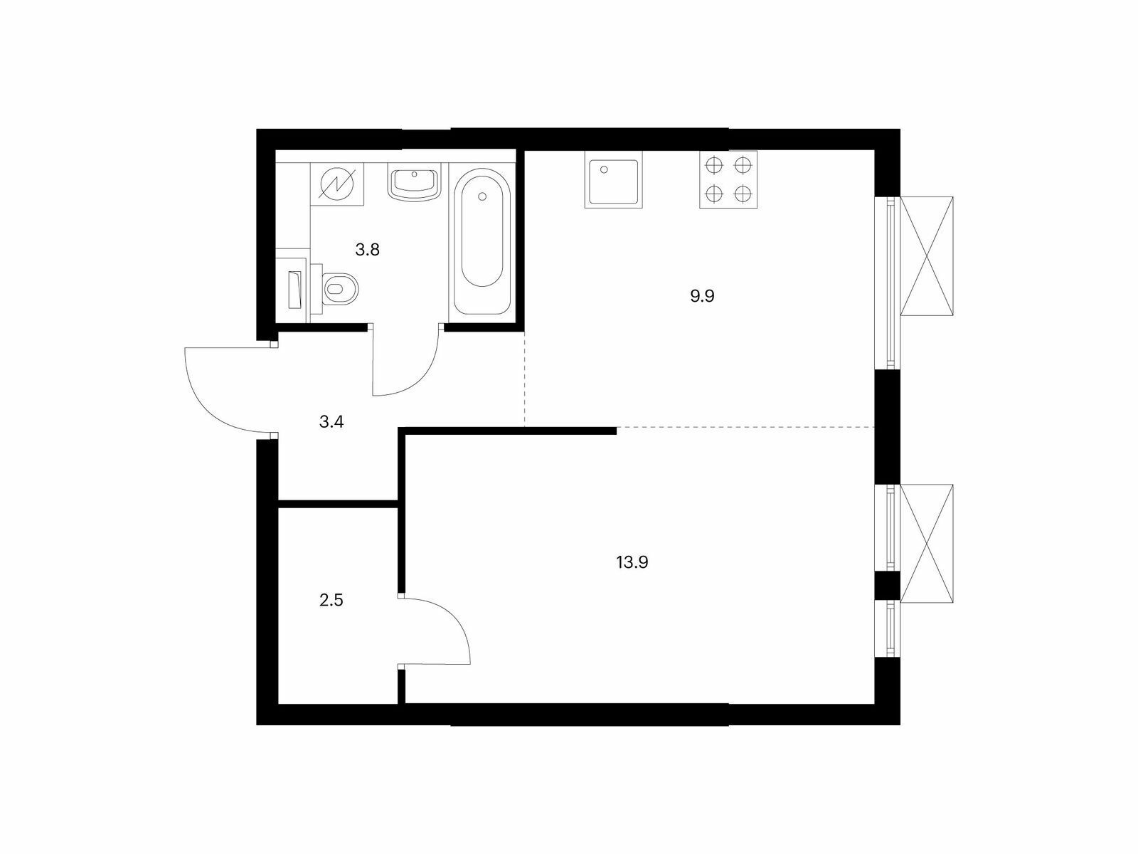 Купить Жилую Квартиру , корпус 9, Площадь: 33.50 кв. м в Московская обл,  Котельники г, Белая дача мкр.