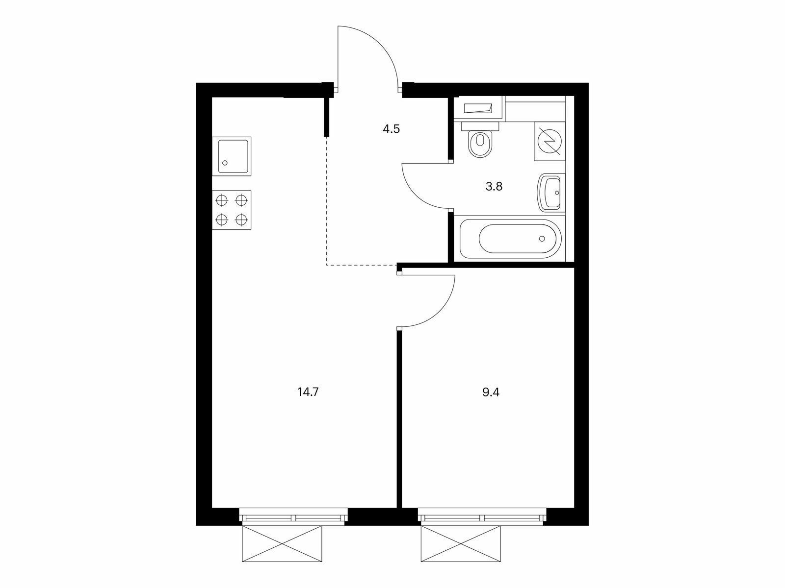 Купить Жилую Квартиру , корпус 3, Площадь: 32.40 кв. м в Московская обл,  Мытищи г, Жостово д, СНТ Метровагонмаш тер.