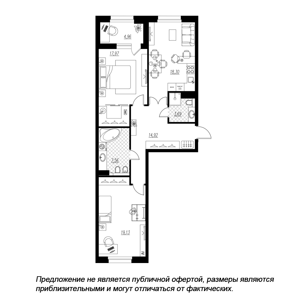 Купить Жилую Квартиру Петровская коса, дом 6, корпус 1, строение 1,  Площадь: 84.8 кв. м в Санкт-Петербург г