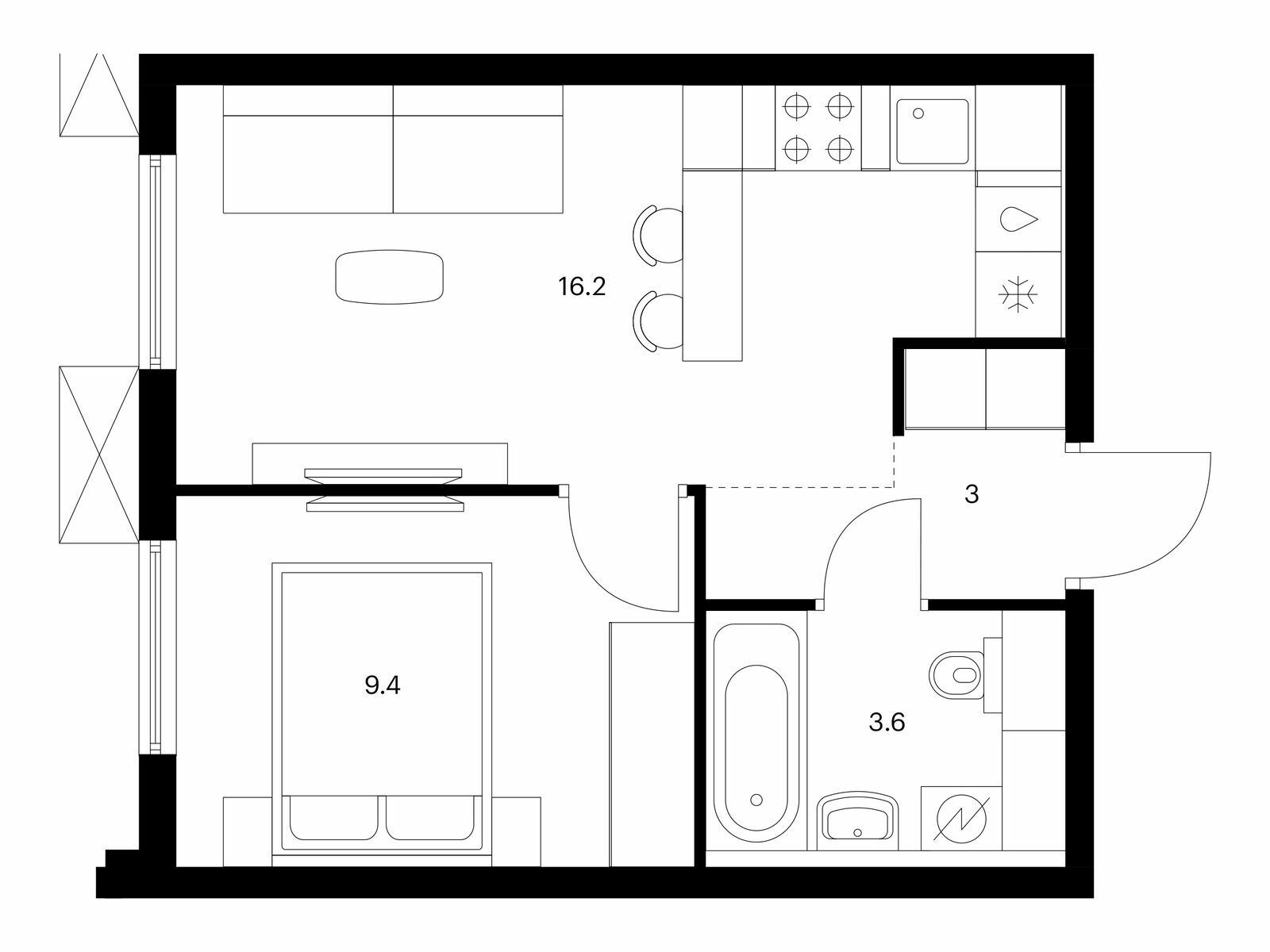 Купить Жилую Квартиру , корпус 6, Площадь: 32.20 кв. м в Московская обл,  Мытищи г, Жостово д, СНТ Метровагонмаш тер.