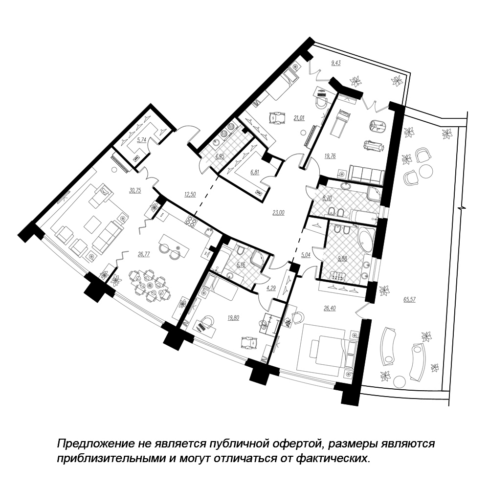 Купить Жилую Квартиру Петровская коса, дом 6, корпус 1, строение 1,  квартира 280, Площадь: 260.3 кв. м в Санкт-Петербург г