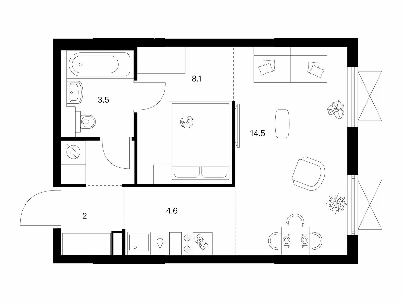 Купить Жилую Квартиру Георгиевский пр-кт, дом -, корпус 6.4, Площадь: 35.10  кв. м в Москва г, Зеленоград г