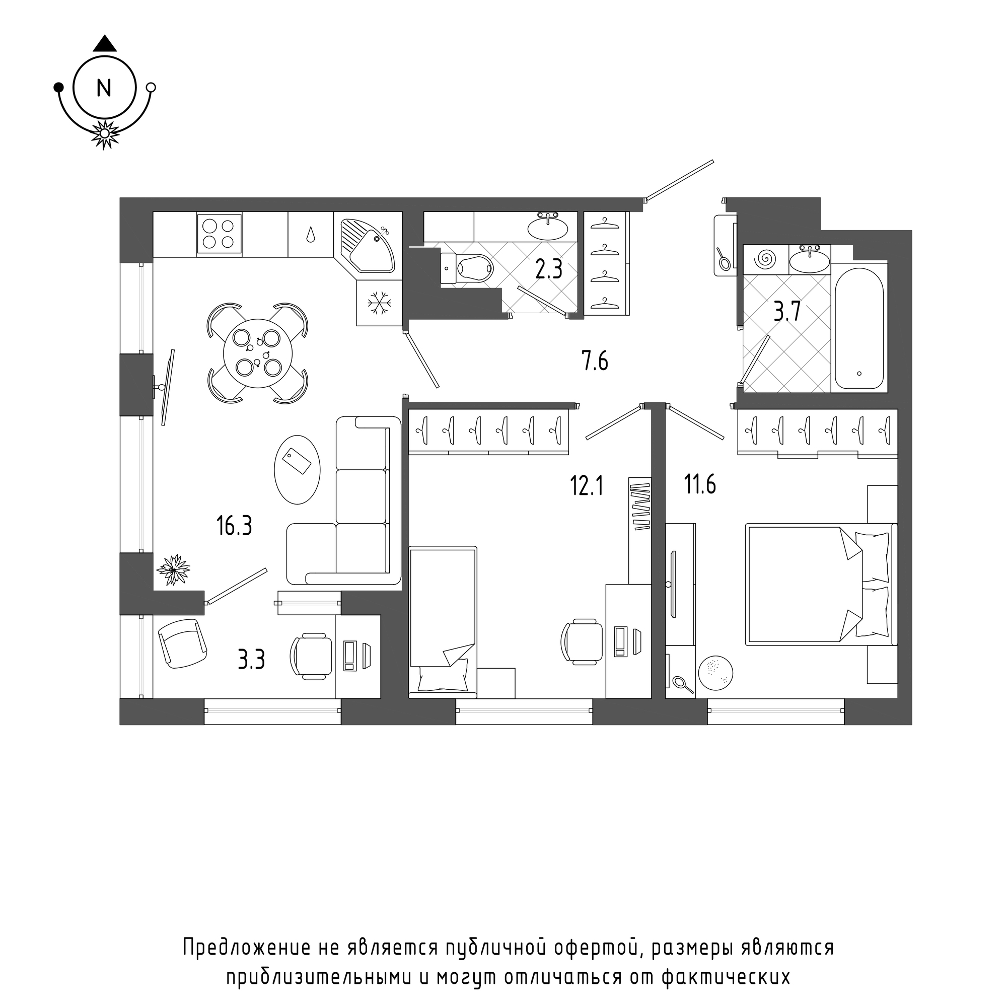 Купить Жилую Квартиру Измайловский б-р, дом 7/1, квартира 413, Площадь:  55.4 кв. м в Санкт-Петербург г