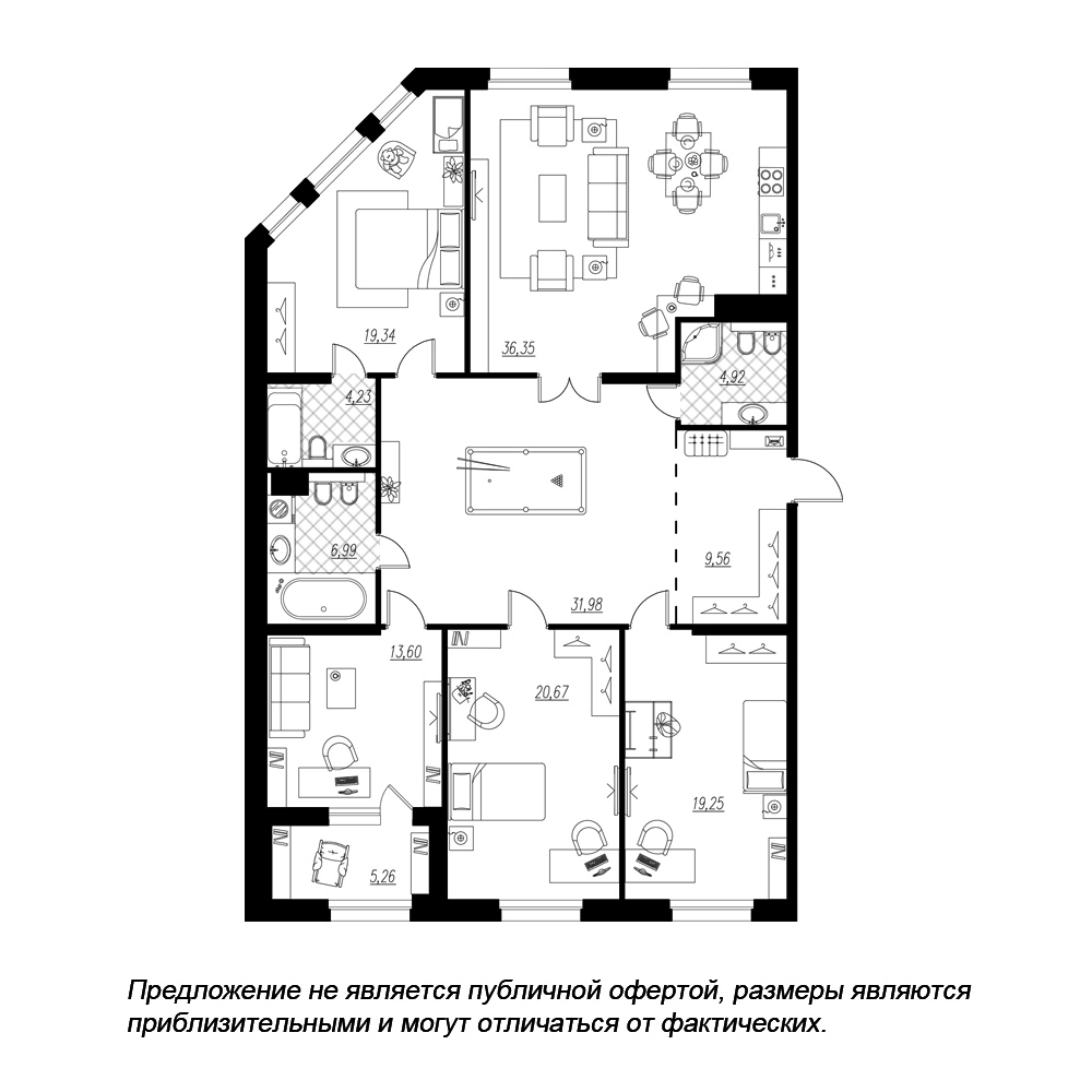 Купить Жилую Квартиру Петровская коса, дом 6, корпус 1, строение 1,  Площадь: 171.7 кв. м в Санкт-Петербург г