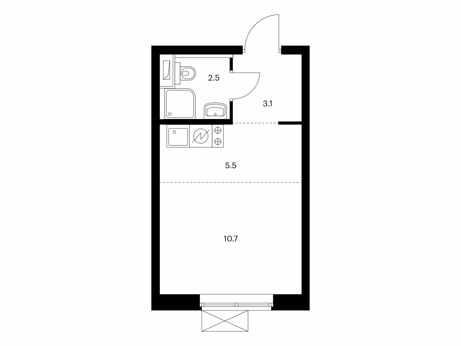 Купить Жилую Квартиру Римского-Корсакова ул, дом -, корпус 11, Площадь:  21.80 кв. м в Москва г