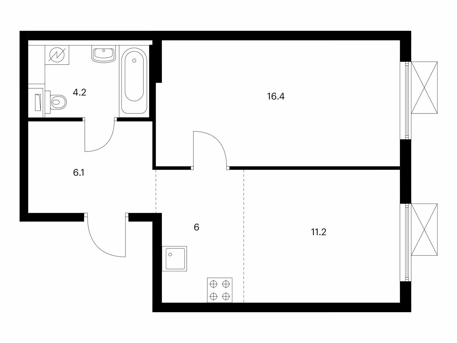 Купить Жилую Квартиру , корпус 17, Площадь: 43.9 кв. м в Московская обл,  Котельники г