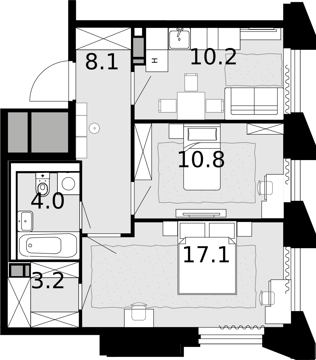 Купить Жилую Квартиру Бачуринская ул, квартира 280, Площадь: 53.4 кв. м в  Москва г, Сосенское п, Коммунарка п