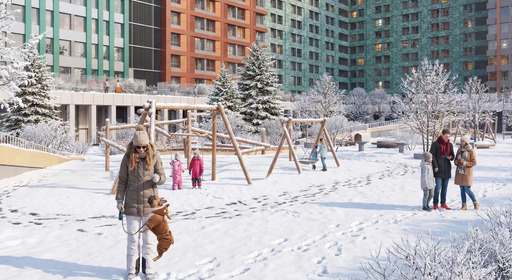 Яркий квартал Инджой от Талан Изображение опубликовано в информационных целях. Предоставлено  Талан  https://talan.ru