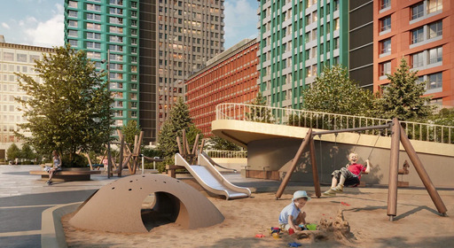 Яркий квартал Инджой от Талан Изображение опубликовано в информационных целях. Предоставлено  Талан  https://talan.ru