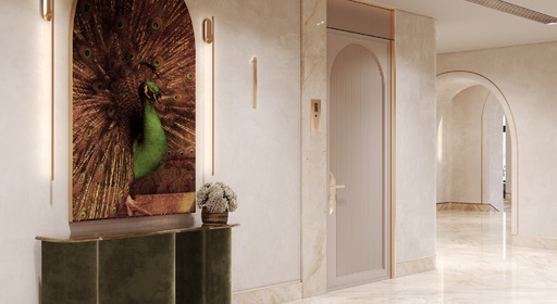 Лифтовый холл вид на выход из лифтового холла_корпус D 