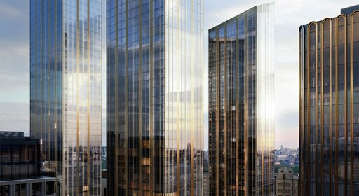 Почти 9000 тонн «серебряного» остекления установят на фасады жилых башен вблизи метро «Белорусская» Изображение опубликовано в информационных целях. Предоставлено MR Group