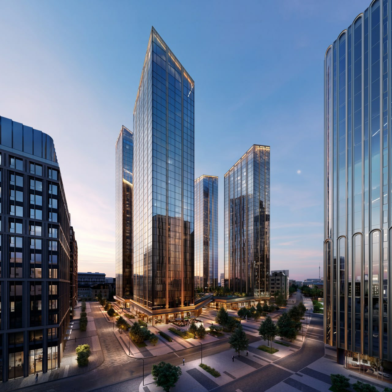 Почти 9000 тонн «серебряного» остекления установят на фасады жилых башен вблизи метро «Белорусская»